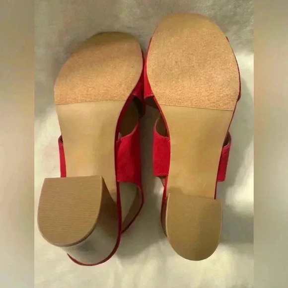Maurice’s Red Jane  Criss Cross open toe heels NIB Women’s size 8M - Picture 8 of 8